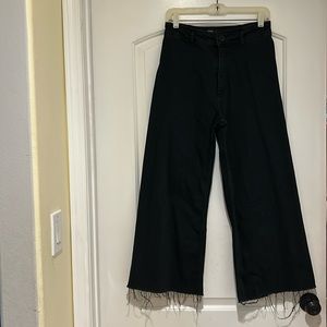 Zara The Marine Straight Wide Leg Black Jeans